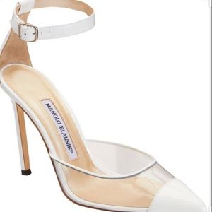 🆕 BNIB Manolo Blahnik Audi White Satin Pumps